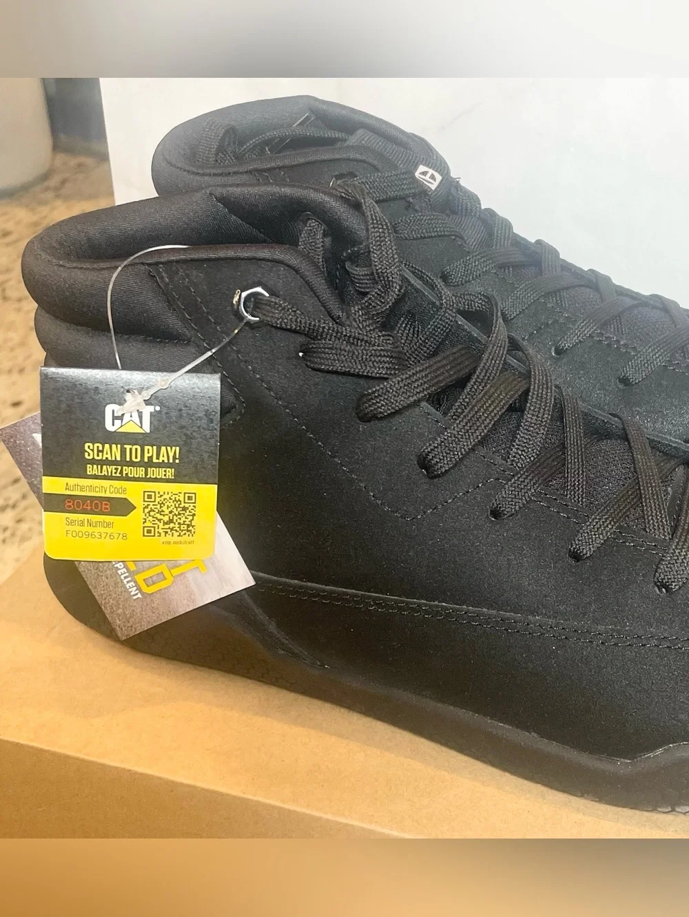CAT Caterpillar Hex HI Work Shoe, Men 9/Women 11 Black NEW